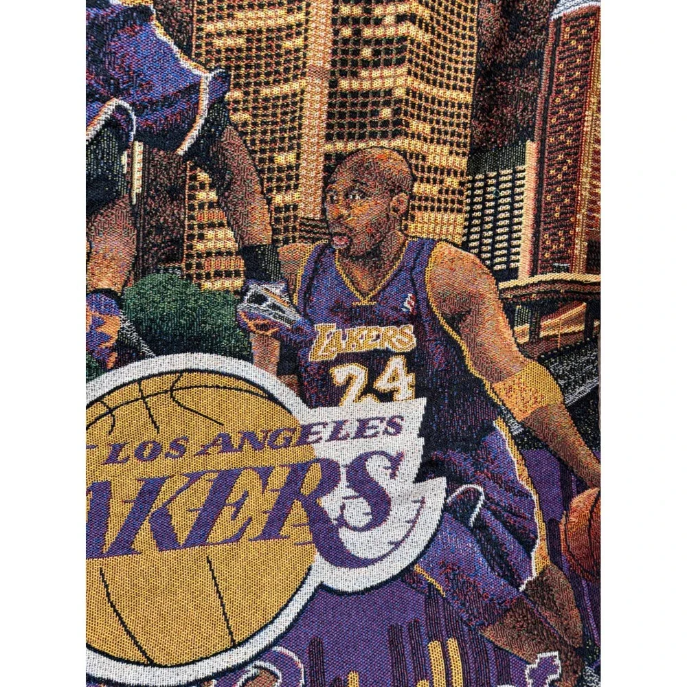 Kobe Bryant Los Angeles Lakers Woven Tapestry Throw Blanket 24 NBA Mamba Tribute